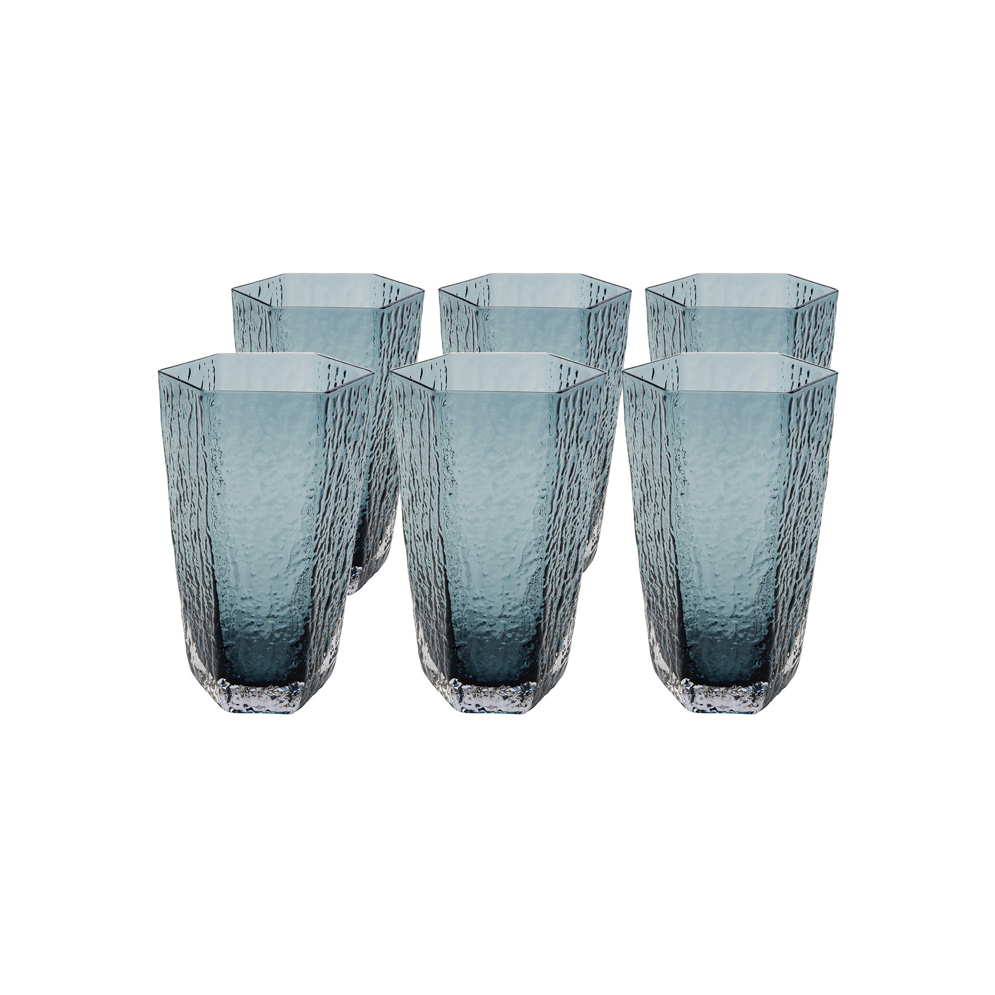 High Water Glass Cascata blue (6/Set) Kare Design