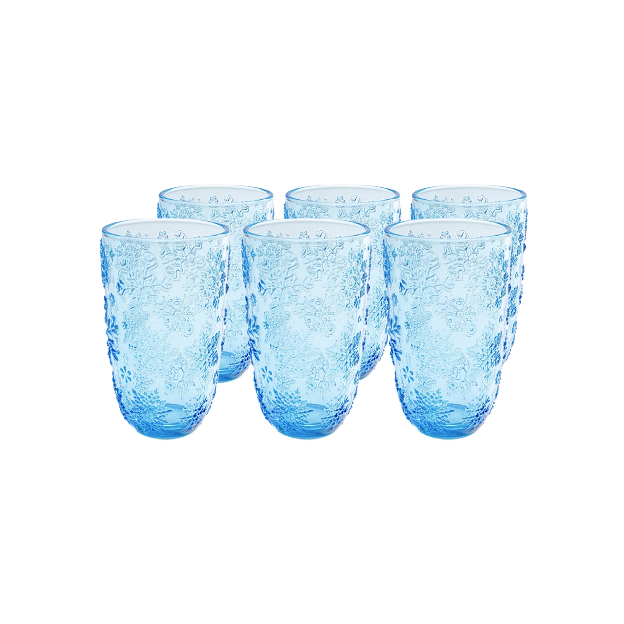 Verres à eau Ice Flowers bleus set de 6 Kare Design