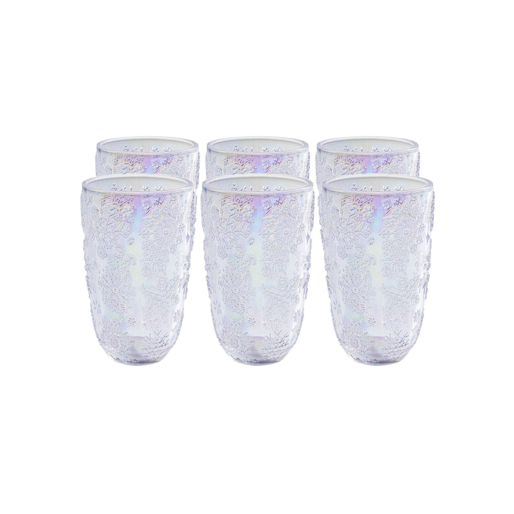 Water Glass Ice Flowers purple (6/set) Kare Design