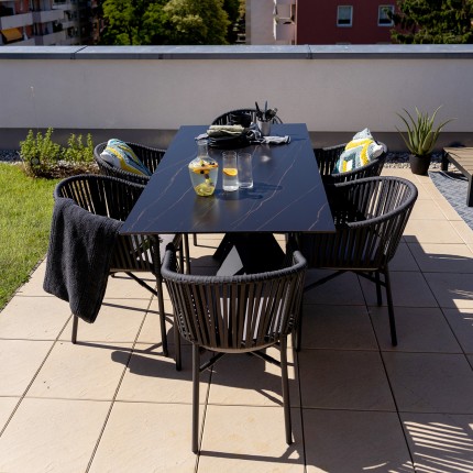 Outdoor table Gloria 180x90cm ceramic black Kare Design