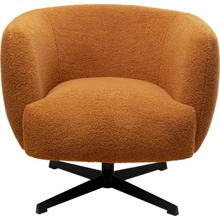 Swivel Armchair Fuzzy brown Kare Design