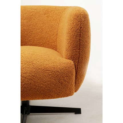 Swivel Armchair Fuzzy brown Kare Design