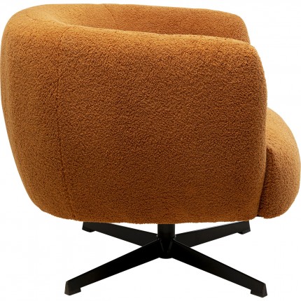 Swivel Armchair Fuzzy brown Kare Design