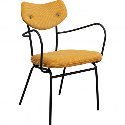 Chaise avec accoudoirs Viola jaune Kare Design