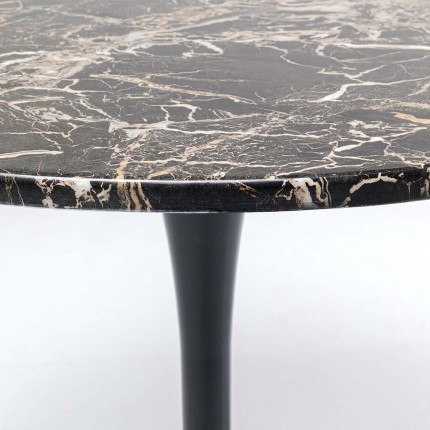 Table Schickeria Ø80cm marbleprint black Kare Design