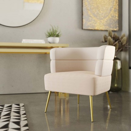 Armchair Sandwich velvet creme Kare Design