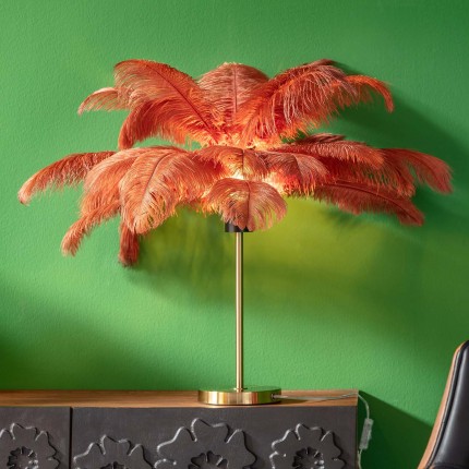 Table Lamp feathers red Kare Design