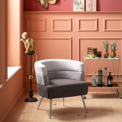 Armchair Sandwich velvelt grey Kare Design