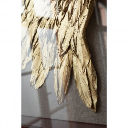 Wall Decoration Wings 120x120cm gold and white Kare Design