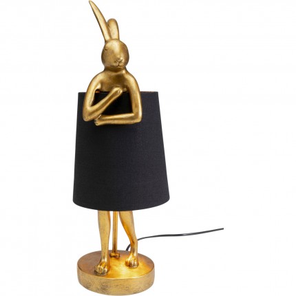 Lampe Animal lapin 50cm dorée et noire Kare Design