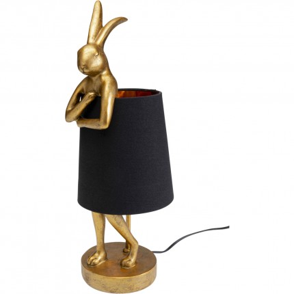 Lampe Animal lapin 50cm dorée et noire Kare Design