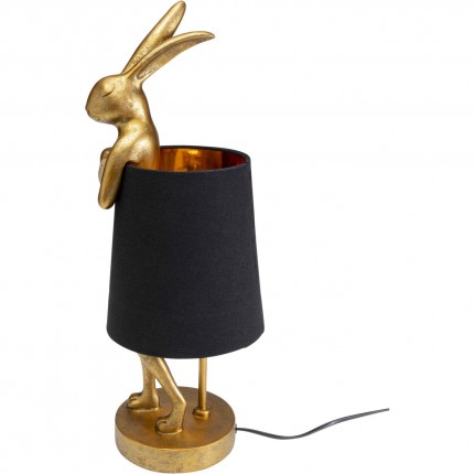 Lampe Animal lapin 50cm dorée et noire Kare Design