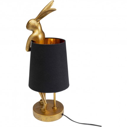 Lampe Animal lapin 50cm dorée et noire Kare Design