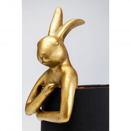 Lampe Animal lapin 50cm dorée et noire Kare Design