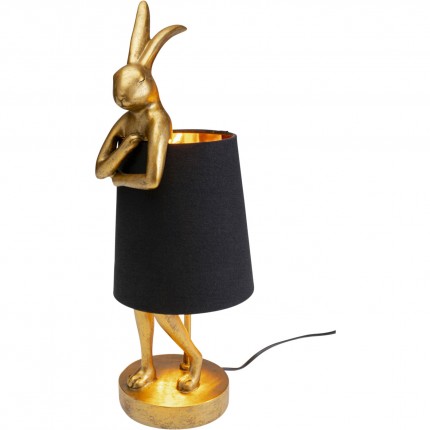 Lampe Animal lapin 50cm dorée et noire Kare Design