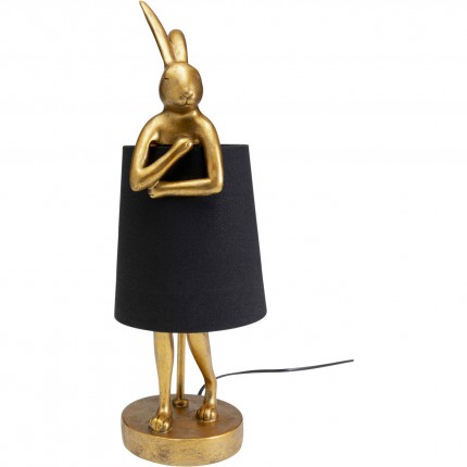 Lampe Animal lapin 50cm dorée et noire Kare Design