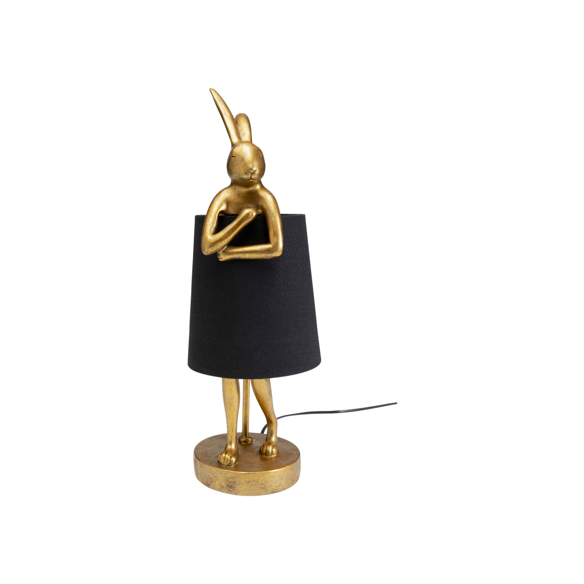 Lampe Animal lapin 50cm dorée et noire Kare Design