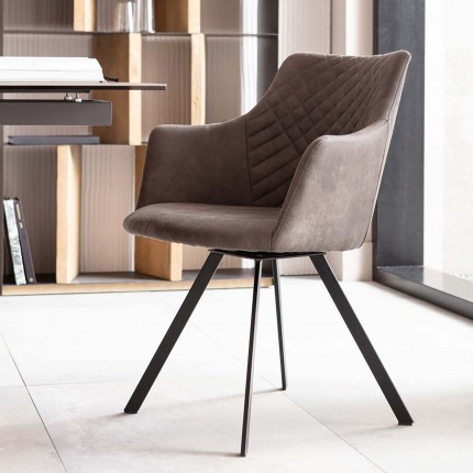 Chair with armrests Coco Anthracite Kare Design