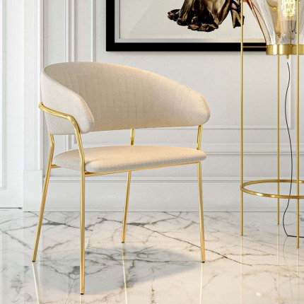 Chair with armrests Belle velvet creme Kare Design