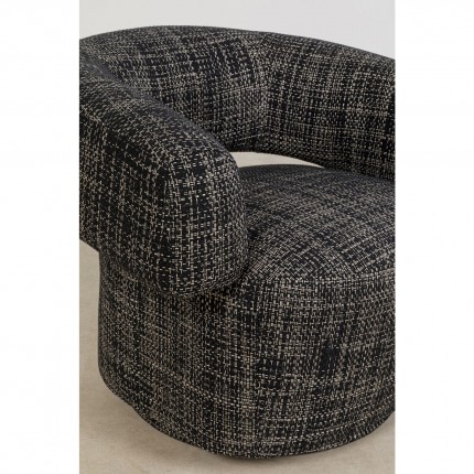 Swivel Armchair Maye Bow black and white Kare Design