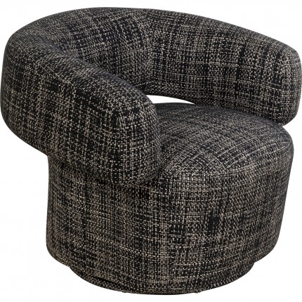 Swivel Armchair Maye Bow black and white Kare Design