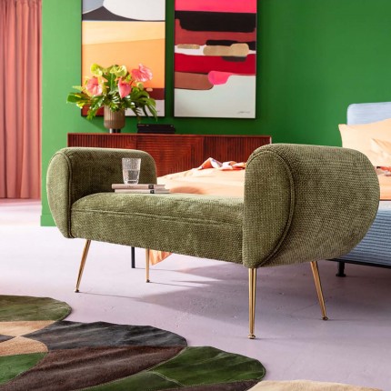 Bench Trono velvet green Kare Design