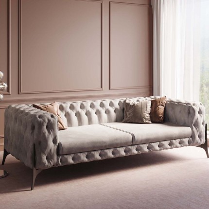 Sofa Bellissima 3-Seater Velvet Beige Kare Design