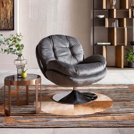 Swivel Armchair Cosy grey Kare Design