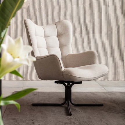 Swivel Armchair Oscar Cream Kare Design