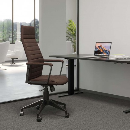 Swivel Office Chair Labora High Brown Kare Design