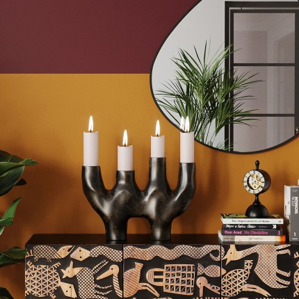 Candle Holder Sticker 4 arms brown Kare Design