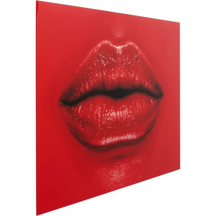 Glass Picture Red Lips 120x80cm Kare Design