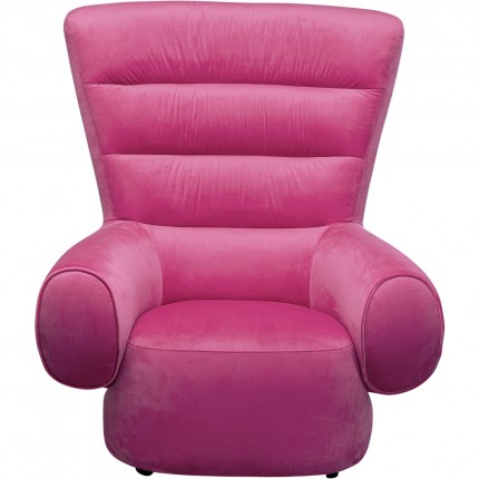 Armchair Sweep velvet pink Kare Design