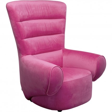 Armchair Sweep velvet pink Kare Design