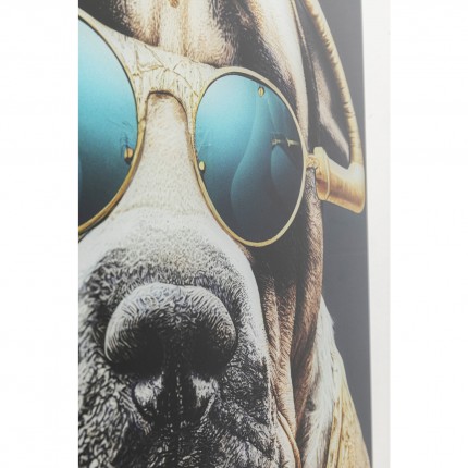 Glass Picture dog sunglasses 60x80cm Kare Design