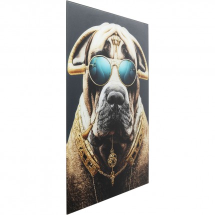 Glass Picture dog sunglasses 60x80cm Kare Design