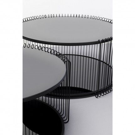 Coffee Table Wire Double black (2/Set) Kare Design