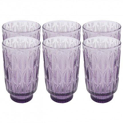 Water glass Fogli purple (6/set) Kare Design