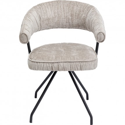 Swivel chair with armrests Arabella grey Kare Design