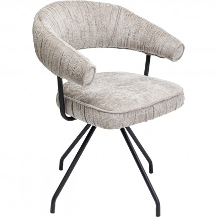 Swivel chair with armrests Arabella grey Kare Design