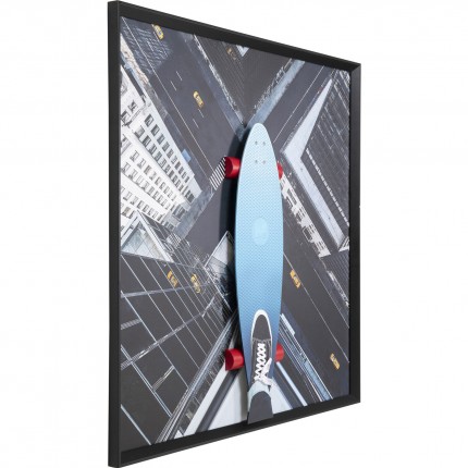 Framed Picture 3D Skyline Skater 149x149cm Kare Design