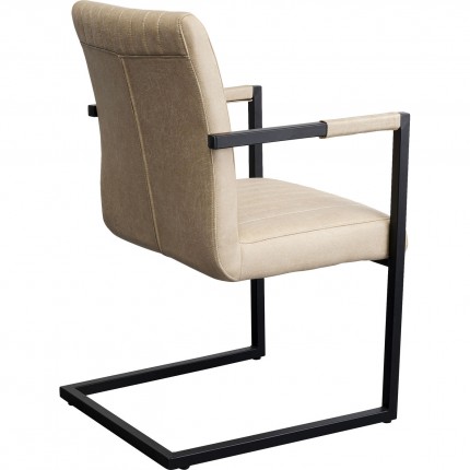 Chair with armrests Cantilever Thamos beige Kare Design