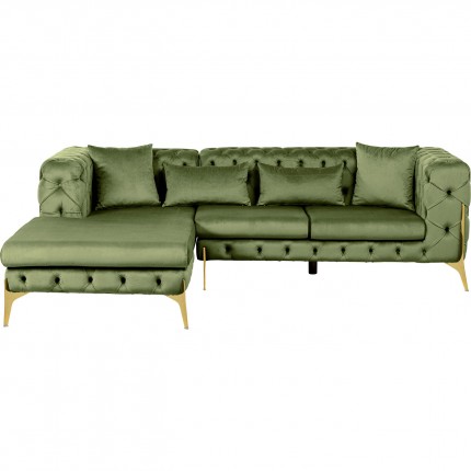 Corner Sofa Bellissima left velvet green Kare Design