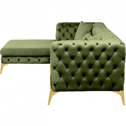 Corner Sofa Bellissima left velvet green Kare Design