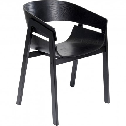 Chair with armrests Biarritz black Kare Design