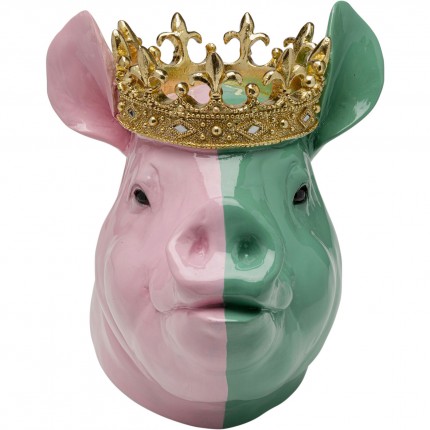 Deco pig king pink and green Kare Design