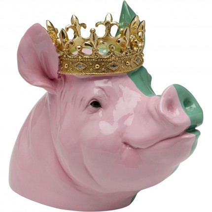 Deco pig king pink and green Kare Design