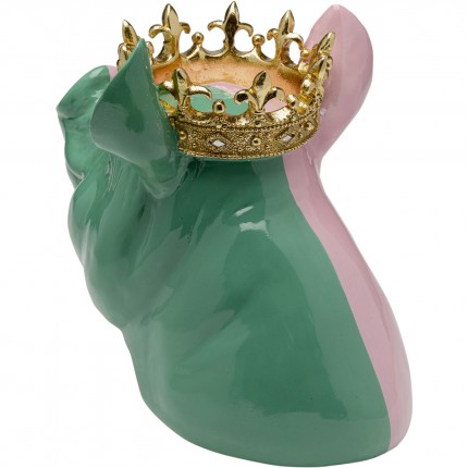 Deco pig king pink and green Kare Design