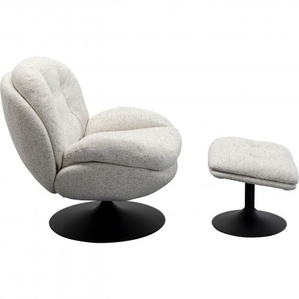 Swivel Armchair with stool Stanford Kare Design