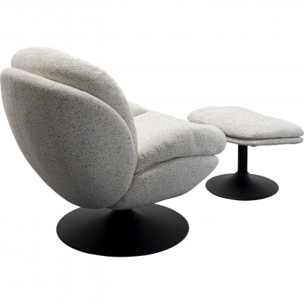 Swivel Armchair with stool Stanford Kare Design